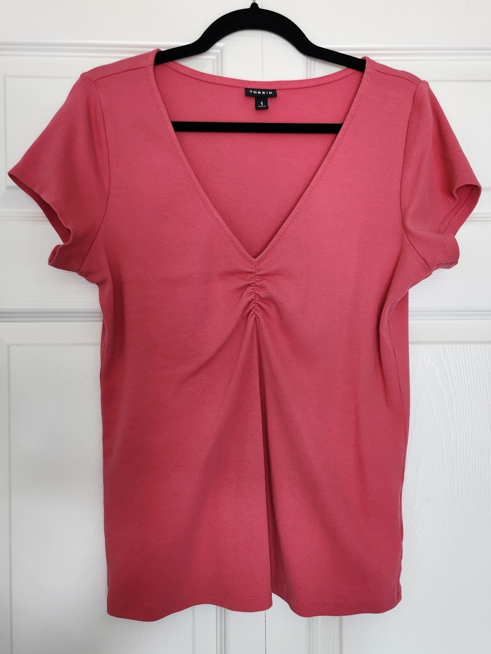 Torrid Pink Ruched Short Sleeve Top Plus Size 1
